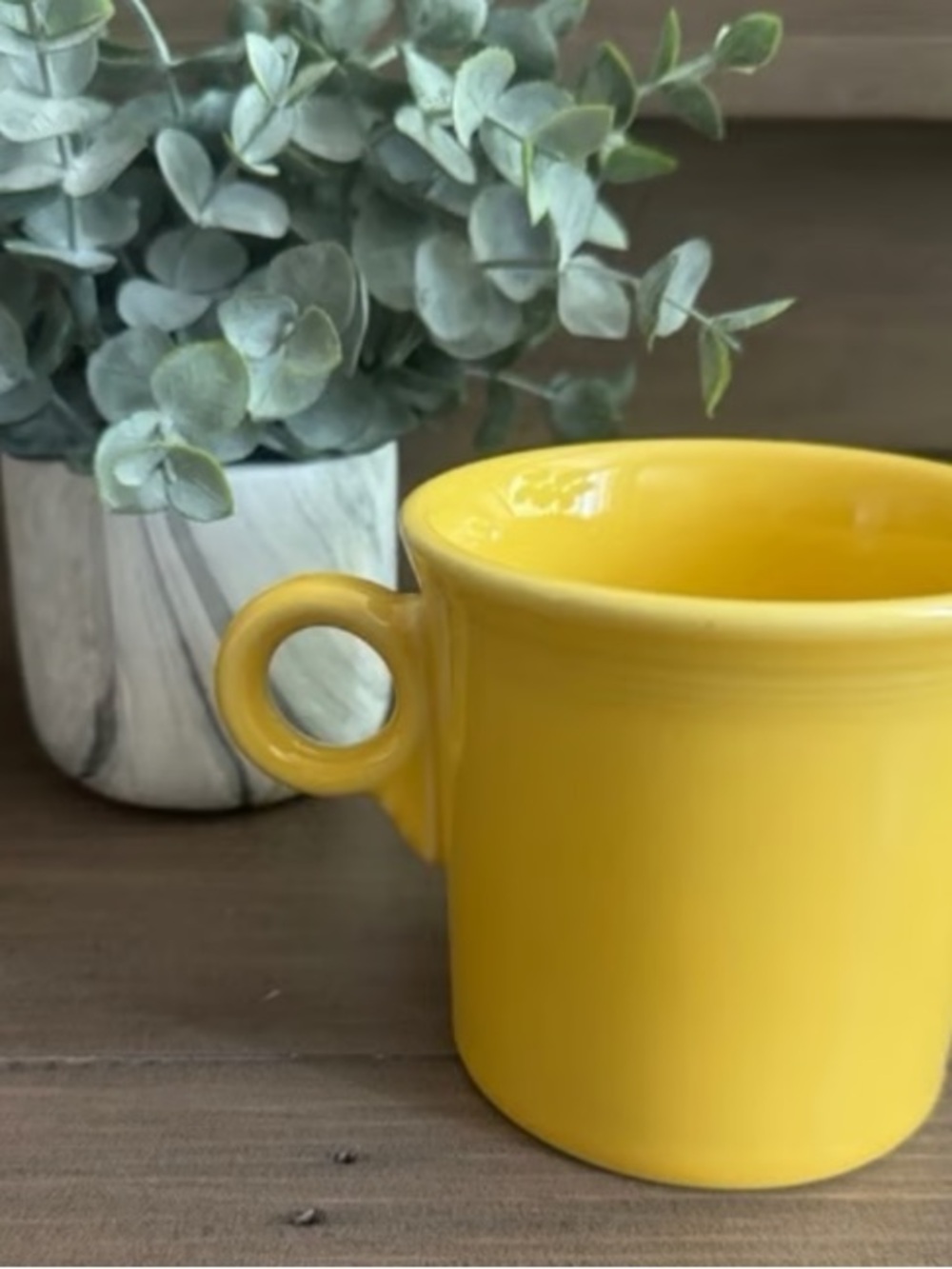 Sunny Yellow Ceramic Mug with Loop Handle
